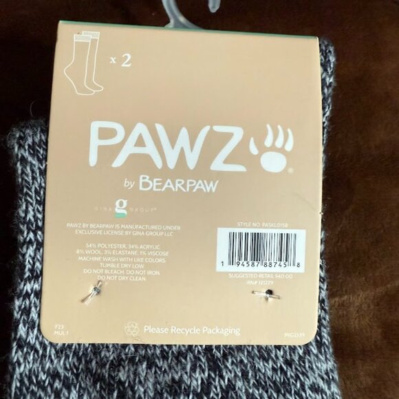 Pawz by Bearpaw Boot Socks 2-Pack Size 5-10 - Picture 5 of 5